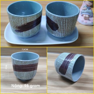 Bộ 2 ly uống nước melamine giả sứ