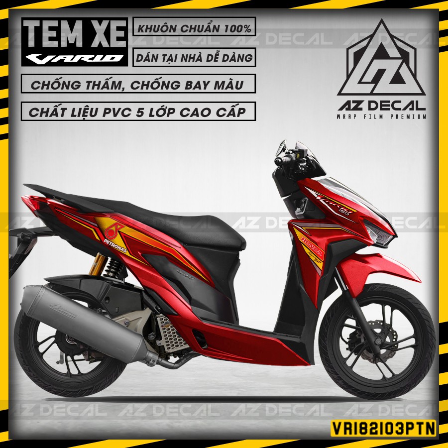 Tem Dán Xe Vario Mẫu Petronas 01 | VR182103PTN | Chất Liệu Decal PVC, Cắt Khuôn Sẵn, Chống Thấm Nước