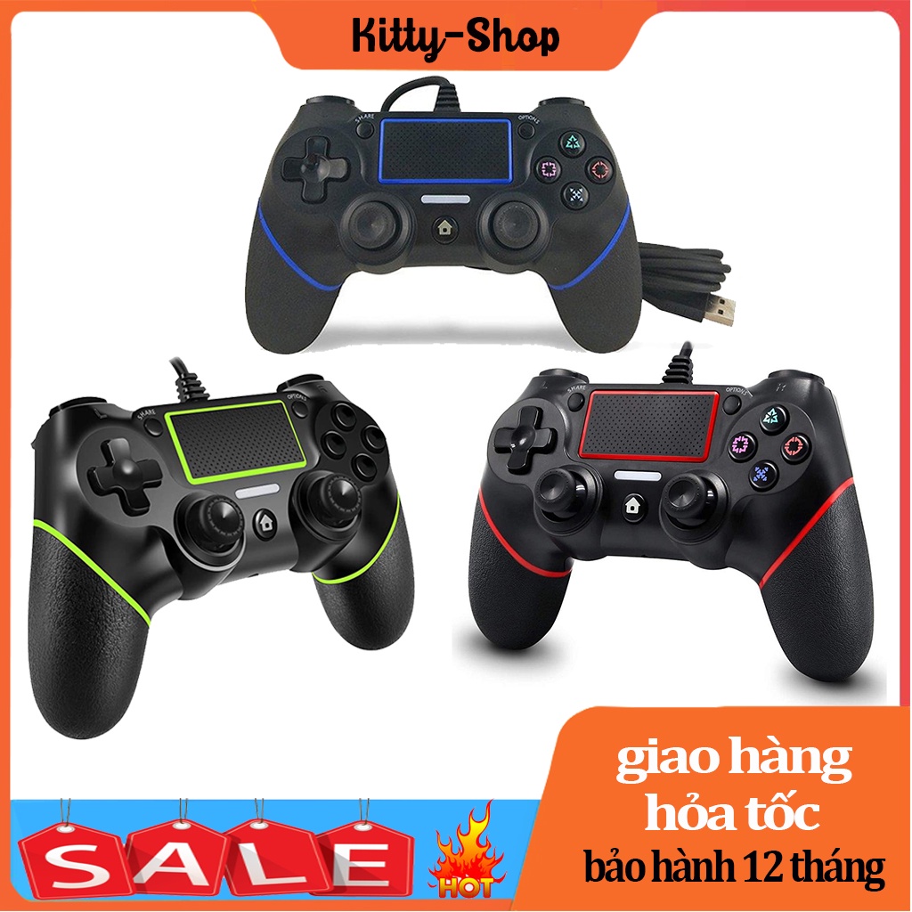 Tay cầm chơi game pc Wired Controller có dây kết nối dễ dàng, Gamepad double sock cao cấp