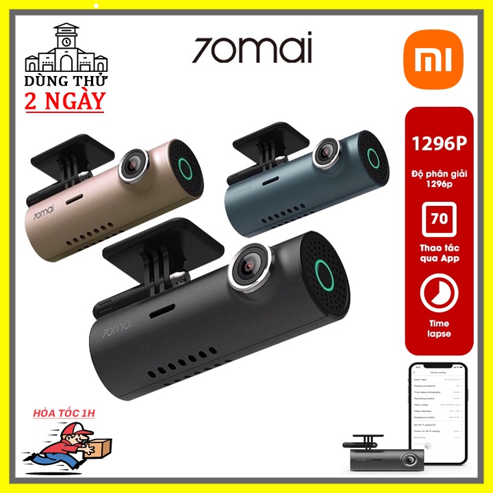 Camera hành trình 70mai M300 quốc tế, phân giải 2k, nhỏ gọn ko khuất tầm nhìn, kết nối điện thoại