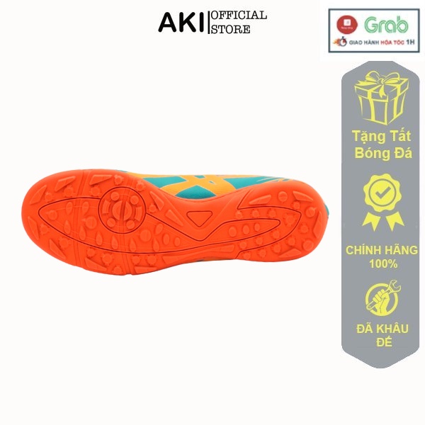 Giày Đá Bóng Nam Cỏ Nhân Tạo Newmos Neo Sense Xanh Cam Thể Thao Mềm Nhẹ Chính Hãng - Ns003