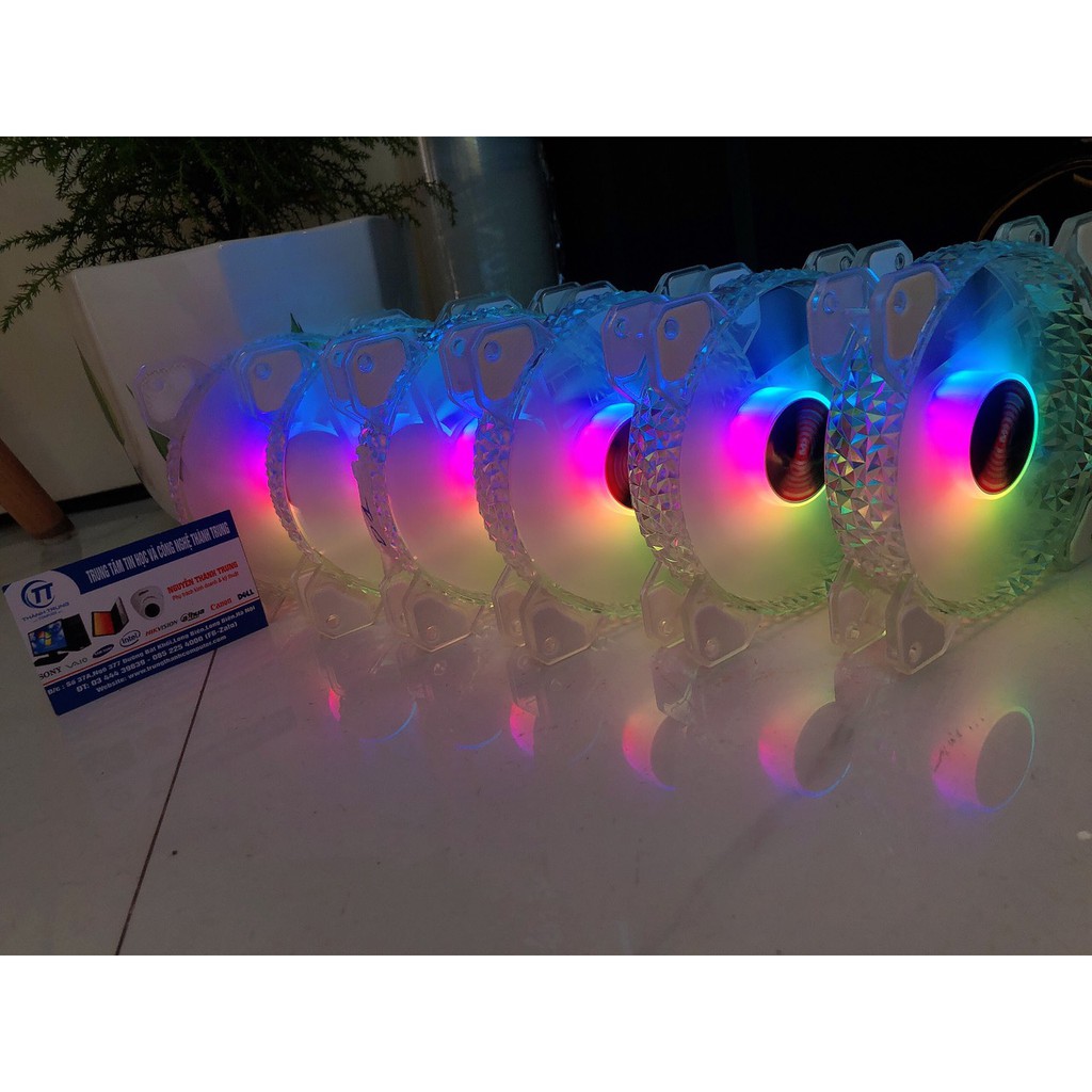 Quạt CoolMoon D1, Led RGB 12cm, 6 pin, 1200rpm, đồng bộ hub CoolMoon.