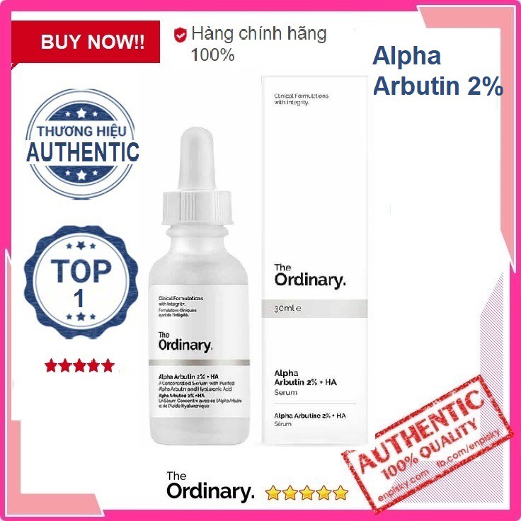 [THE ORDINARY] Serum dưỡng trắng, đều màu da ALPHA ARBUTIN 2% + HA (Bản Hàn)