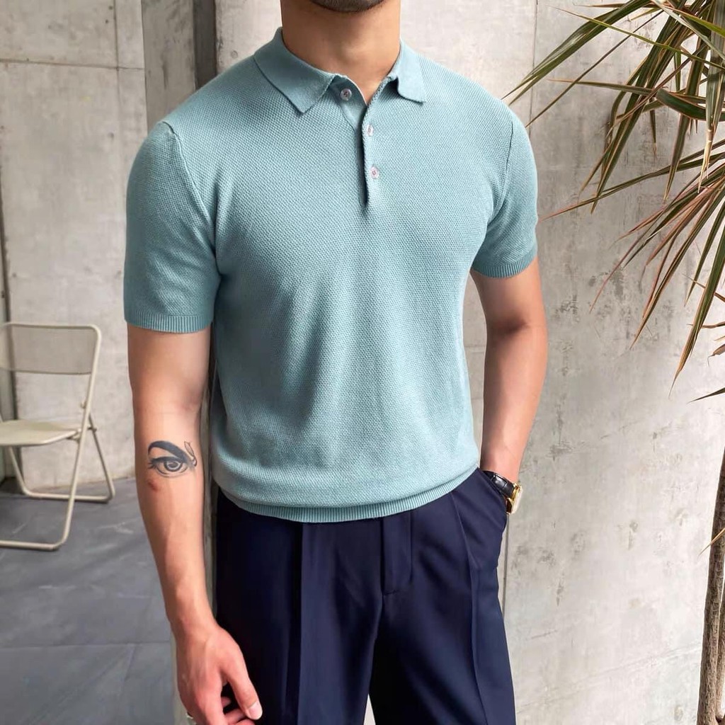 Áo Polo Nam Vải Dệt Kim Đan Vân Hạt Sọc Nhiều Màu , Thun Cổ Bẻ Co Giãn - Thoáng Khí Kiểu Hàn Divide 79 PLM633 | BigBuy360 - bigbuy360.vn