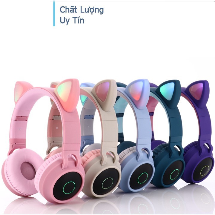 Tai Nghe Bluetooth Chụp Tai  Phát Sáng Cao Cấp - Tai Nghe Mèo Đáng Yêu Dễ Thương Có Mic - Âm Bass Mạnh Mẽ Pin Khủng | BigBuy360 - bigbuy360.vn