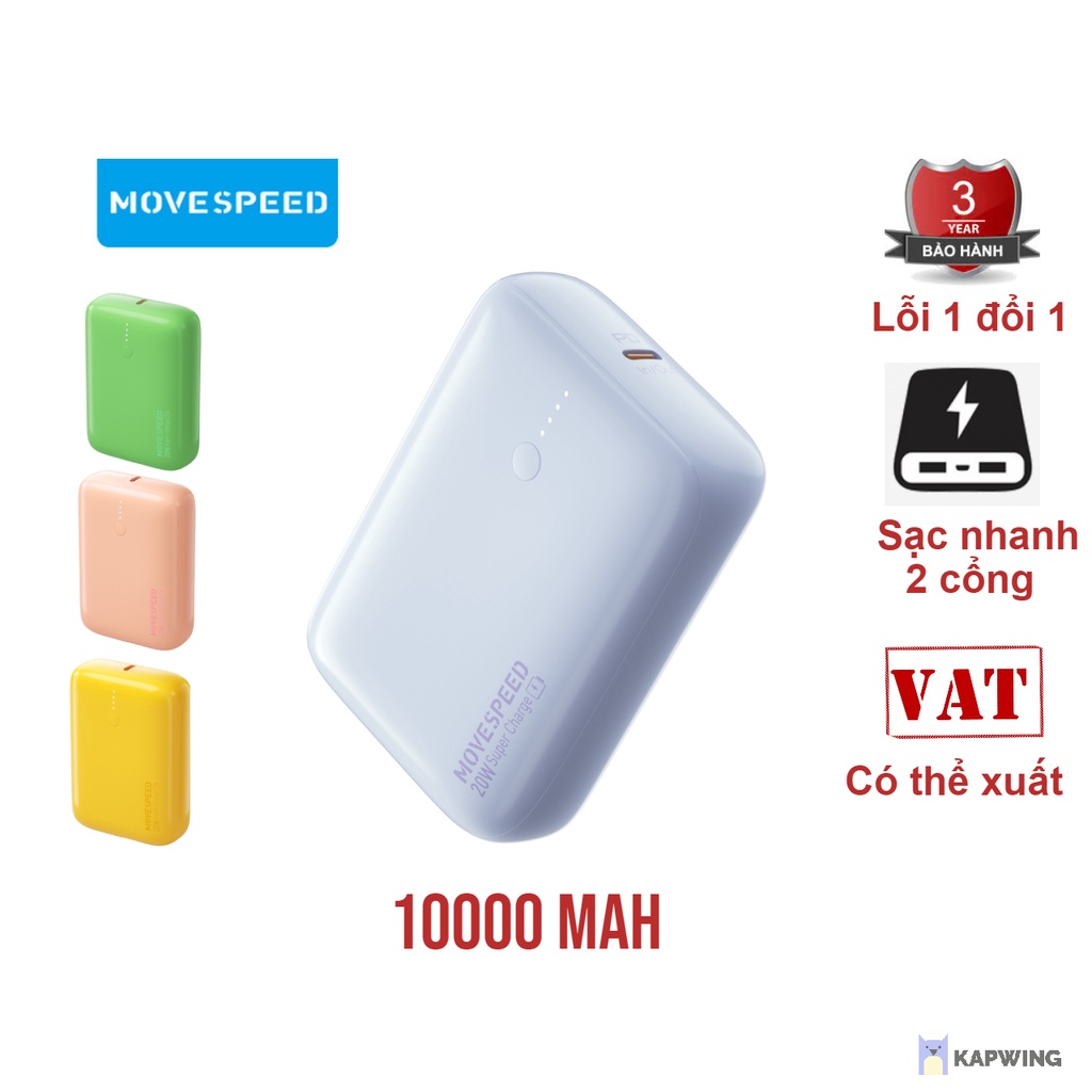 Sạc dự phòng Move Speed 10000mah YSBQ10 mini 20w