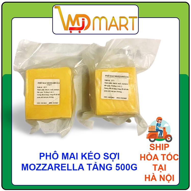 Phô mai MOZZARELLA kéo sợi Đức khối 500g làm pizza, hotdog, phô mai que,...