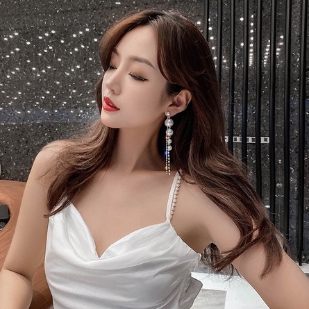 Bông tai bạc đính ngọc lớn nhỏ cao cấp cá tính_M1321