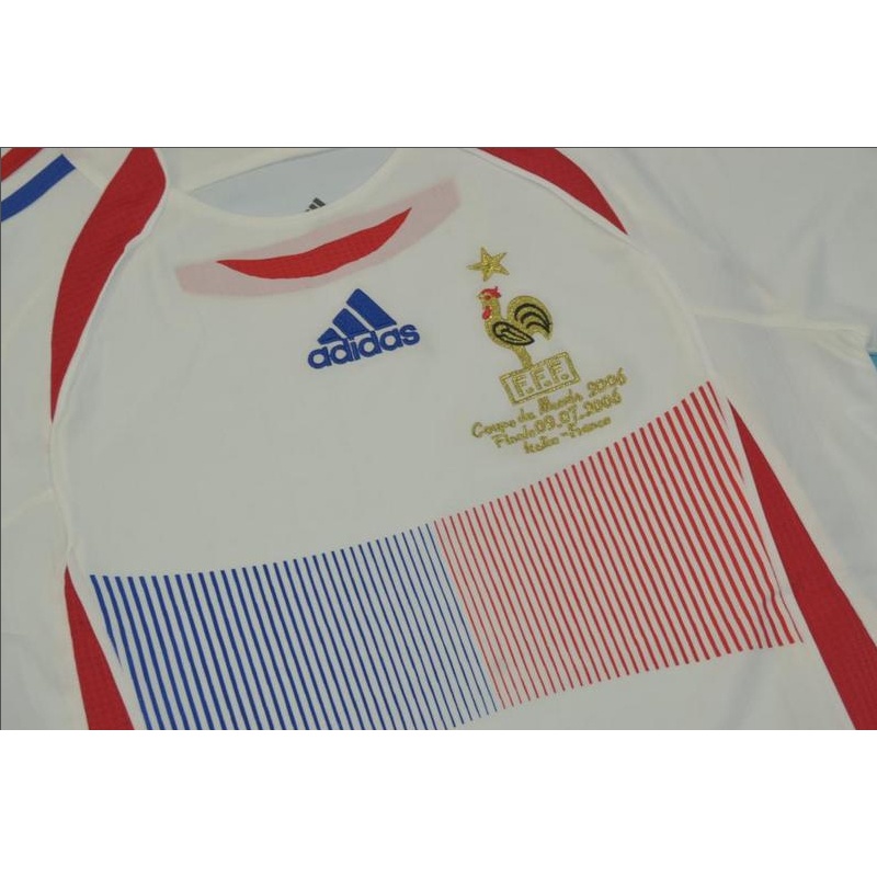 Áo Thun Bóng Đá Màu Trắng Phong Cách Retro Pháp 2006 Cá Tính Cho Nam