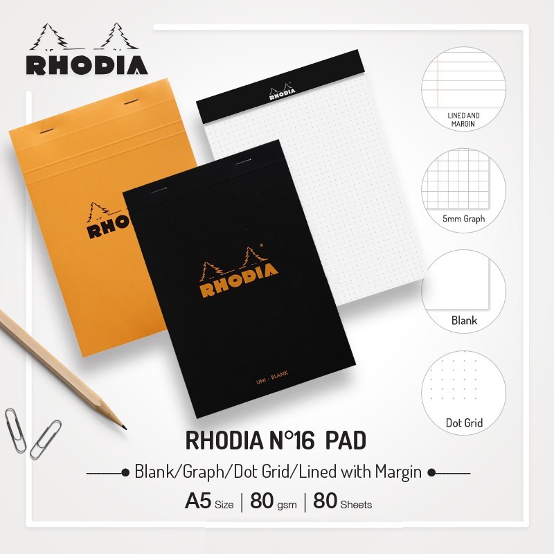 Sổ tay Rhodia định lượng 80gsm No 16