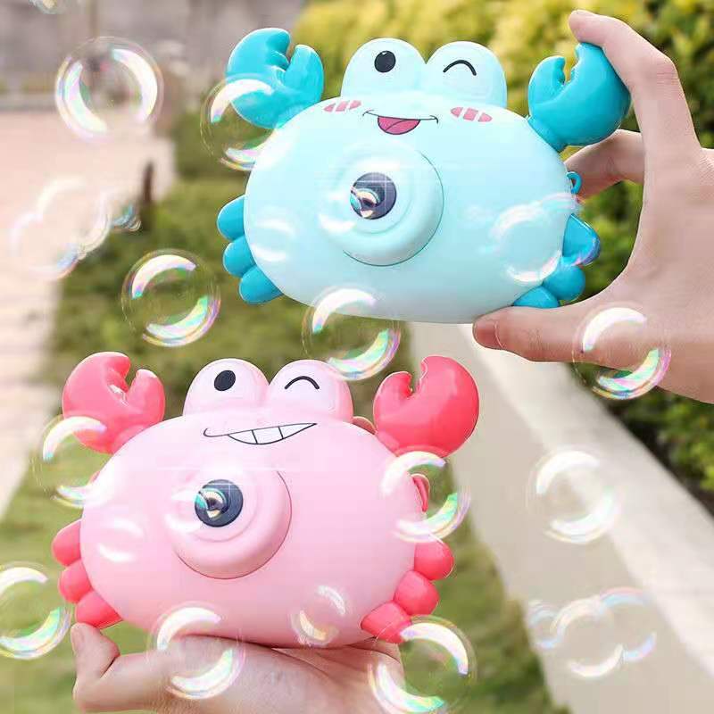 Máy Ảnh Thổi Bong Bóng Phát Nhạc Hình Con Cua Máy Ảnh Thổi Bóng Tự Động Kèm Xà Phòng, Đồ Chơi Ngoài Trời Có Đèn Cho Bé