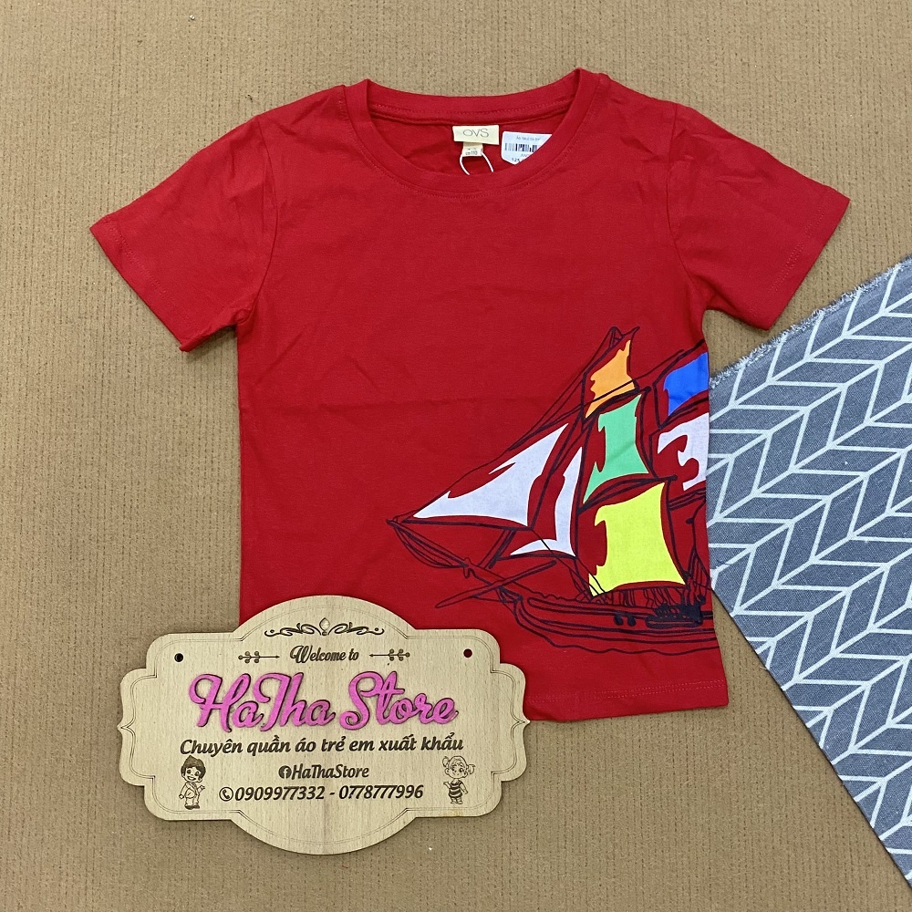 T-Shirts / Áo thun NEXT đỏ hình chiếc thuyền bé trai (10-13kg)
