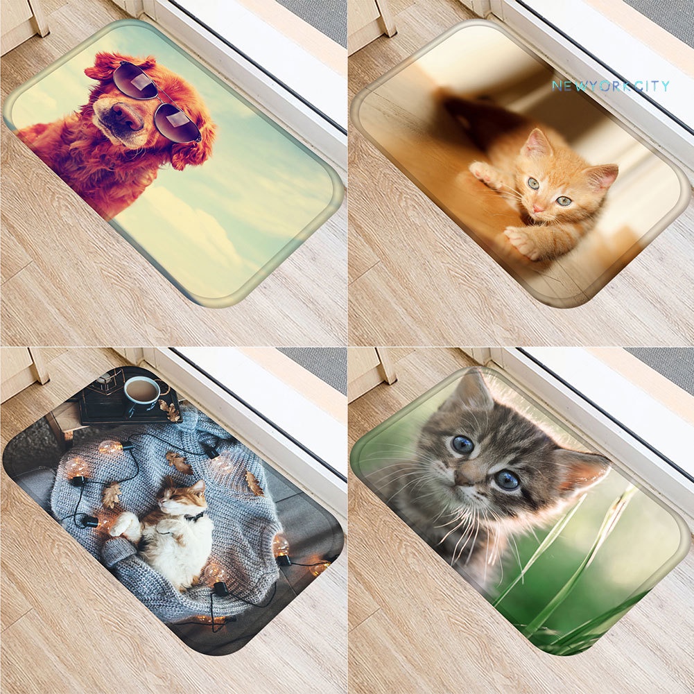 Thảm Chùi Chân Thấm Hút Nước Chống Trượt Họa Tiết Chú Chó Dễ Thương