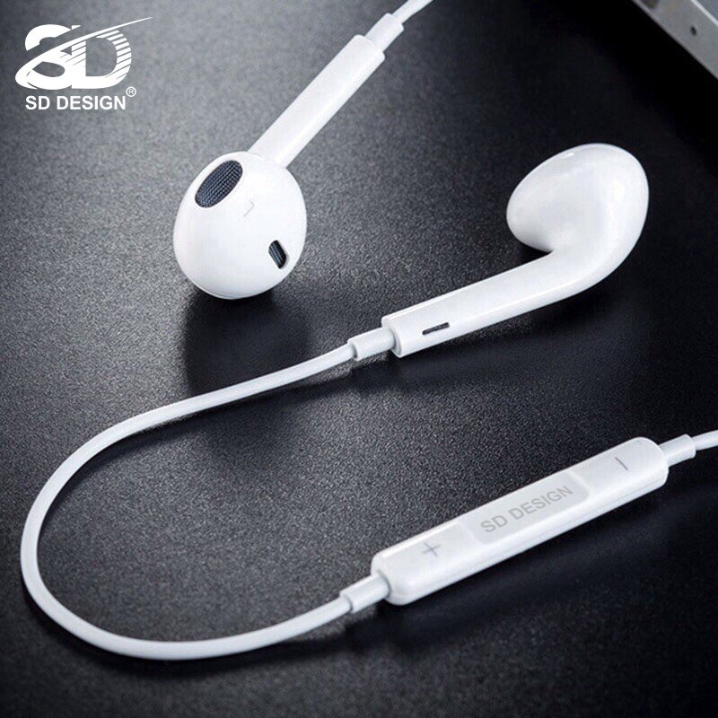 ⚡Mới⚡Tai nghe dây nhét tai H6 chính hãng SD Design dùng cho điện thoại jack 3.5mm,có mic bảo hành Chính Hãng 1 NĂM