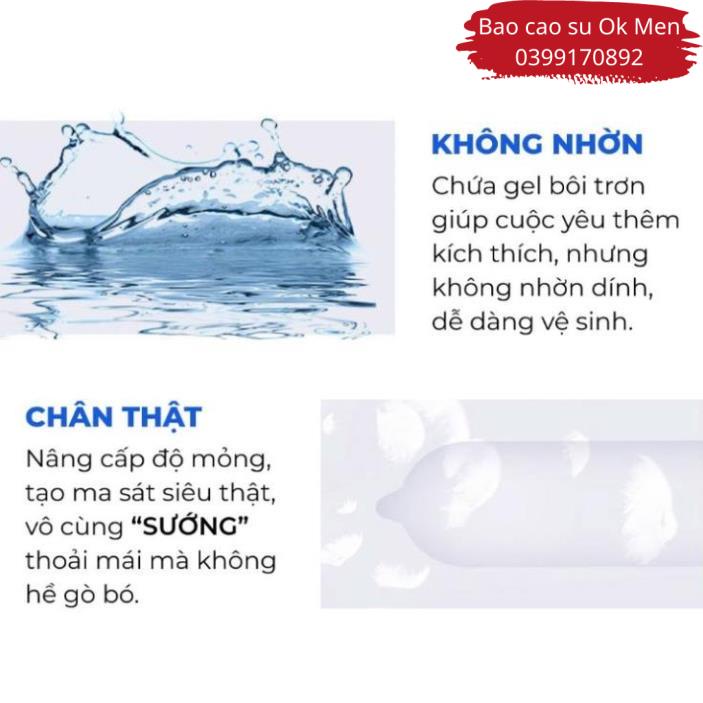 Bao Cao Su OLO 001 Air Thin, BCS Siêu Mỏng Có Gel Mát Lạnh Hộp 10BCS