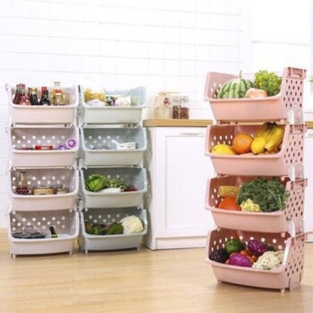 Kệ nhựa 4 tầng đựng đồ nhà tắm, nhà bếp tiết kiệm không gian