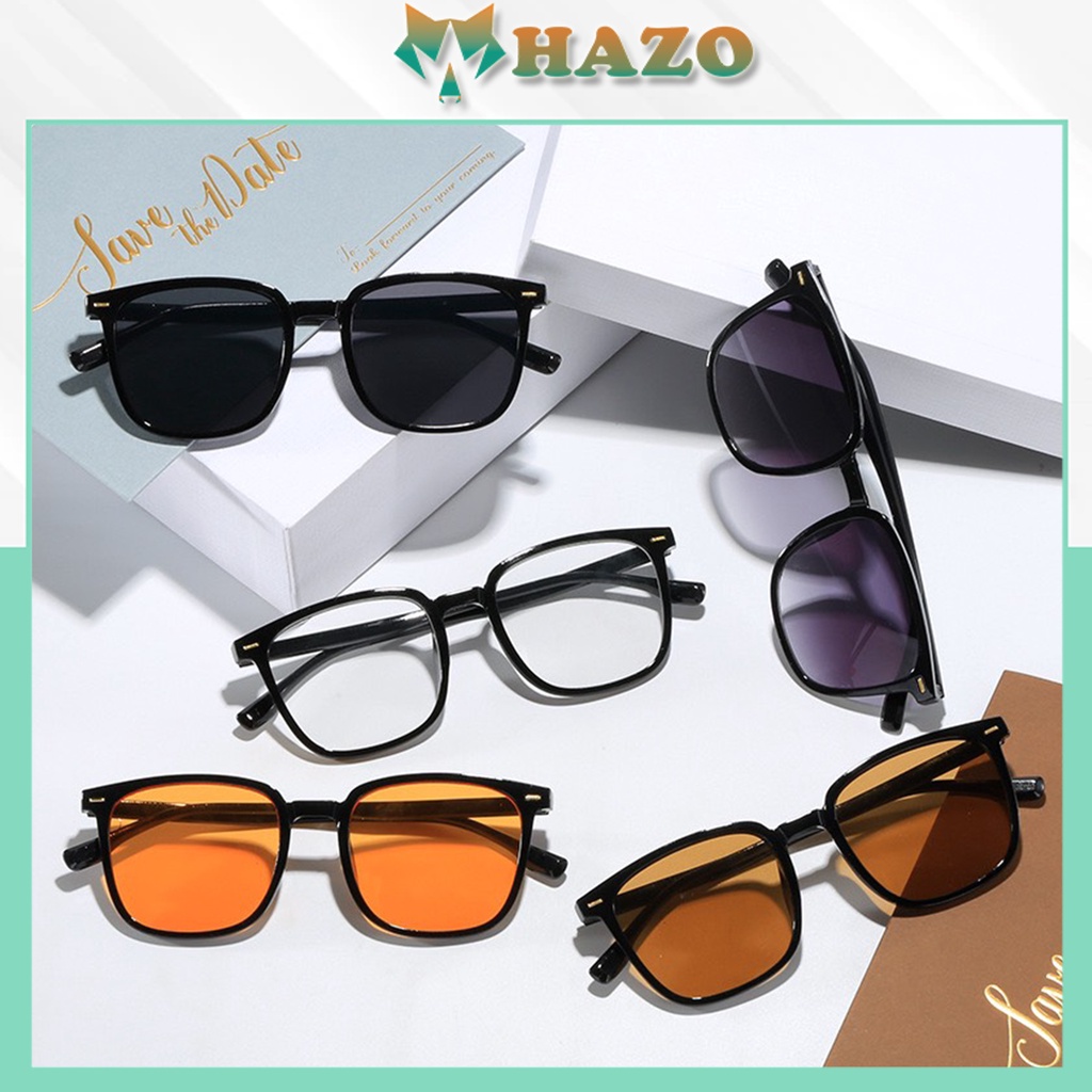 Mắt Kính Thời Trang Kính Râm Form Vuông Đính Vạch 667 Kiểu Dáng Trẻ Trung Phong Cách Ulzzang - Hazo