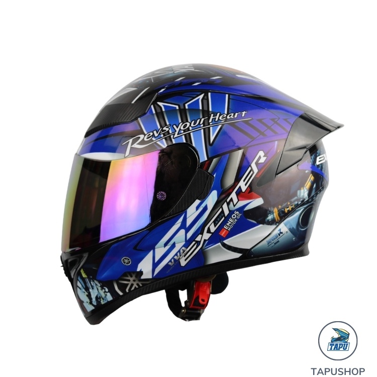 MŨ BẢO HIỂM FULLFACE 1 KÍNH ROYAL M138B LÊN TEM EXCITER XANH GP