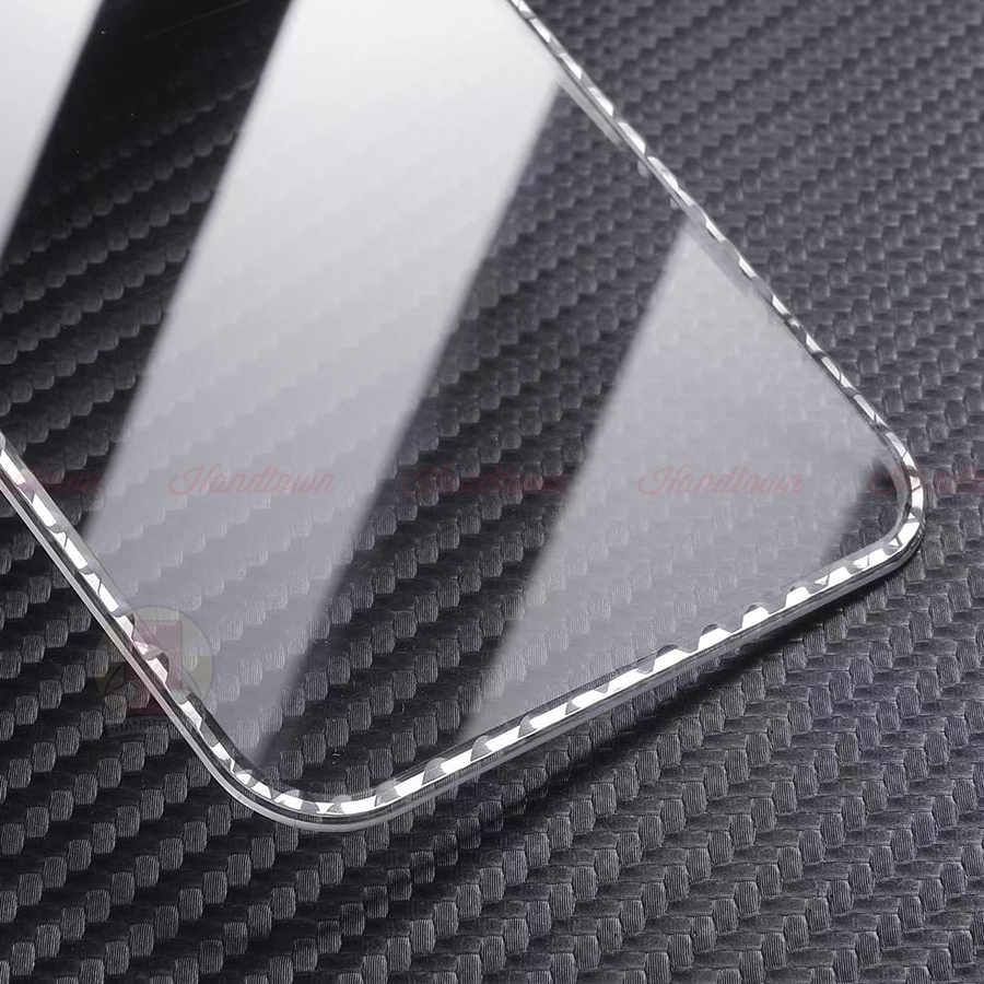 Cường Lực IP 13 12 11 Pro ProMax Mini Viền Tinh Thể Kim Cương Thời Trang Trí Màn Hình X XR XS 6 Plus 7 8 SE ChốngVân