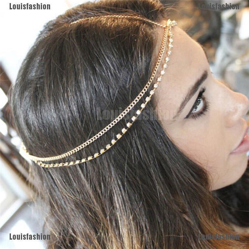 Phụ kiện cài tóc kim loại nhiều lớp phong cách Boho