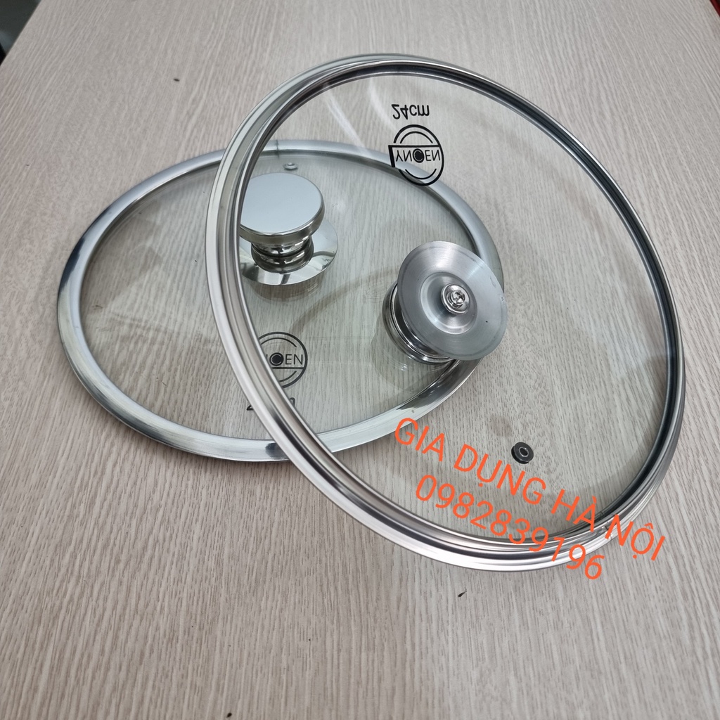 Nắp vung kính inox nồi chảo Lyncen 16cm 18cm 20cm 22cm 24cm 26cm 28cm 30cm