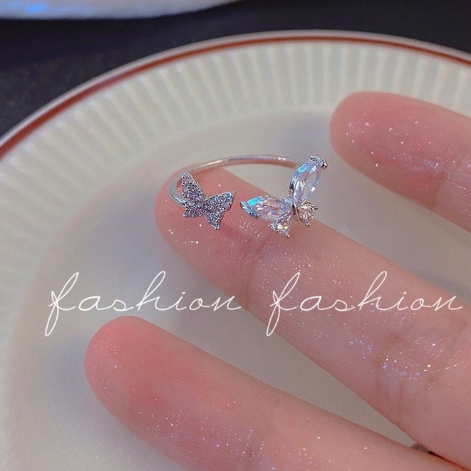Nhẫn 2 cánh bướm đá cá tính siêu đẹp NHAN05