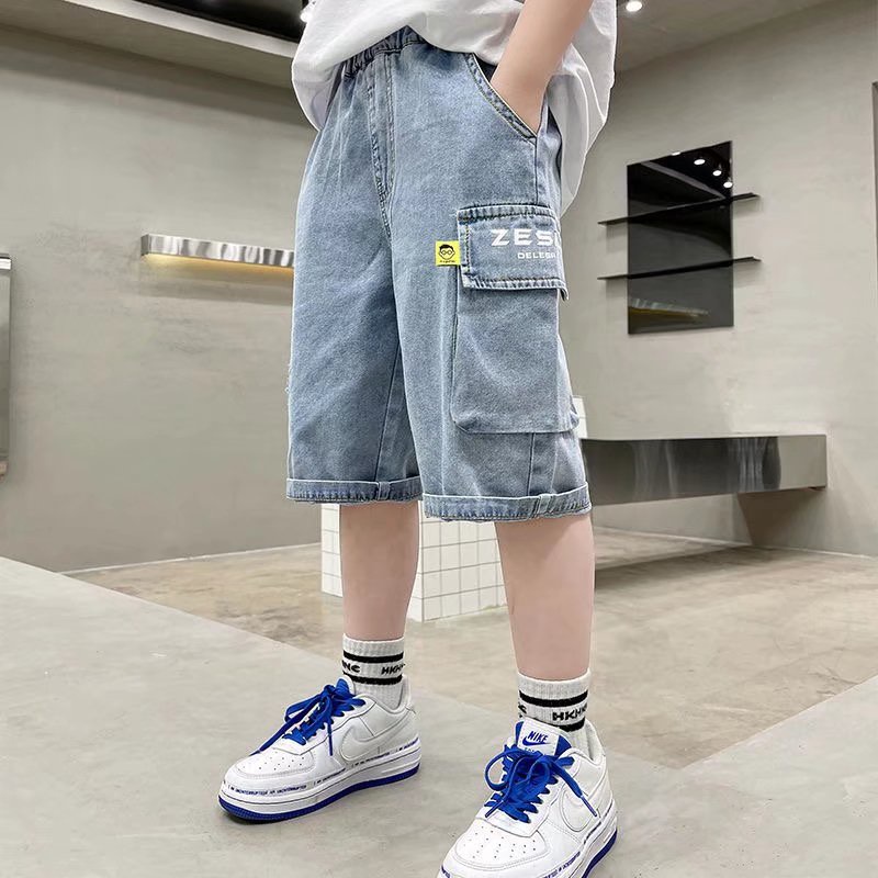 Quần short jeans BXPB ống rộng thời trang mùa hè cho bé trai