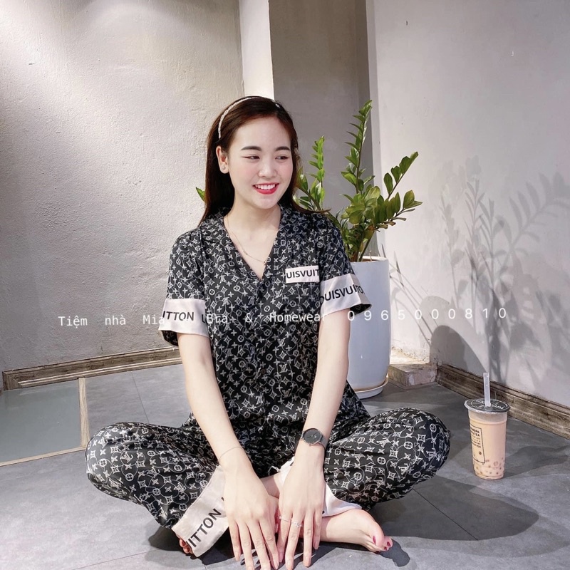 Tiệm nhà Mia - Bộ ngủ pyjama chất lụa latin mịn 2 mặt