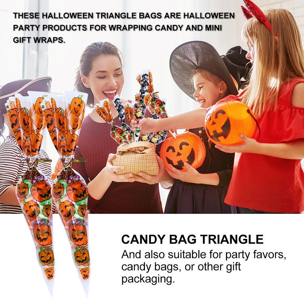 PINEVN Set 100 Túi Đựng Bắp Rang Bơ / Dơi / Bí Ngô Trong Suốt Trang Trí Tiệc Cưới