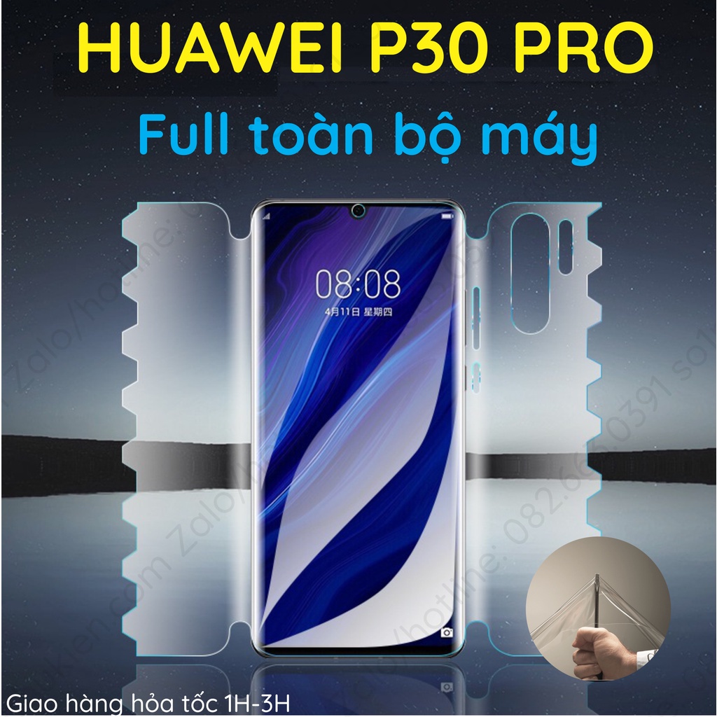 Dán PPF Huawei P30 Pro loại bóng, nhám dành cho màn hình, mặt lưng, full viền