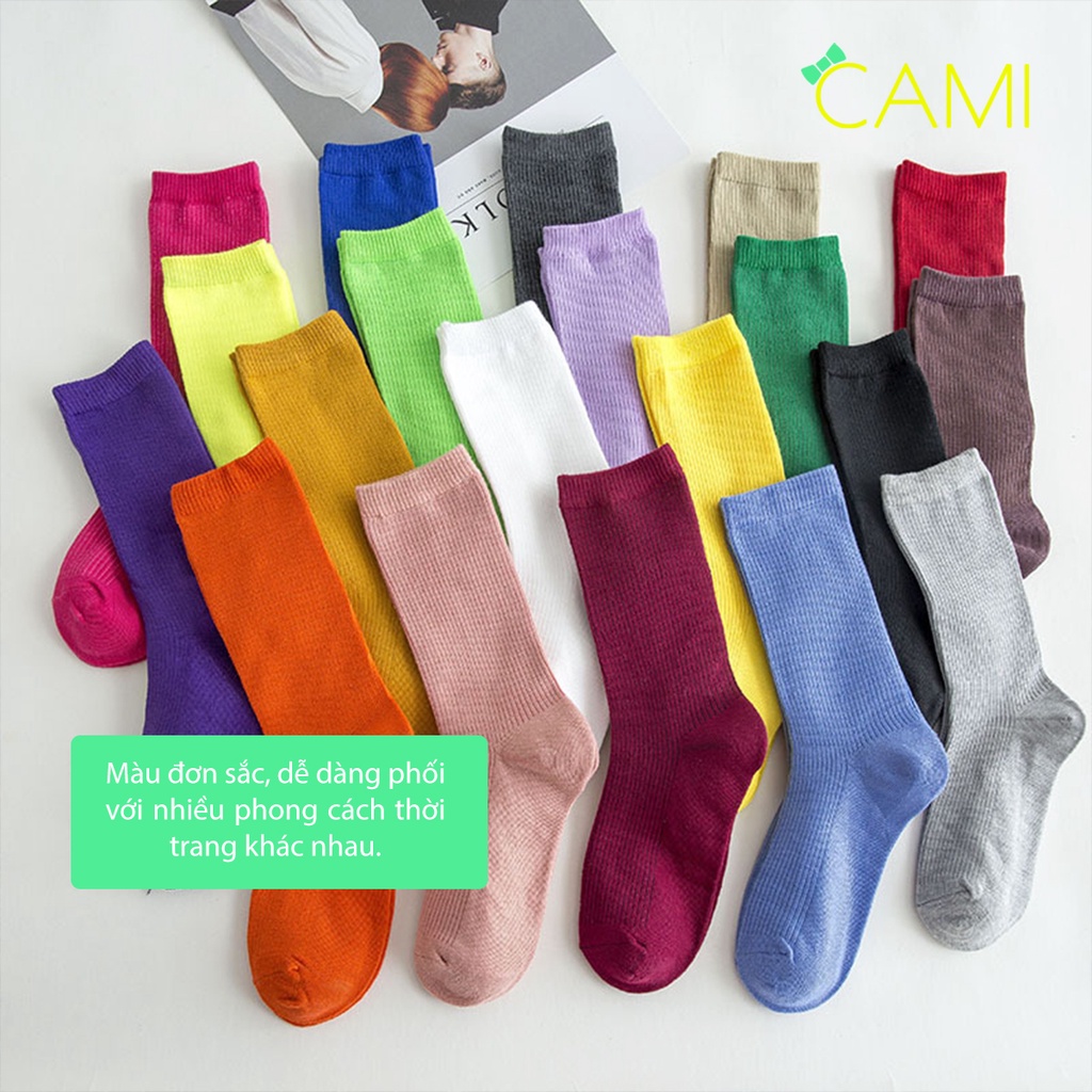 Vớ cổ cao nam nữ chất liệu cao cấp, thoáng khí, nhiều màu sắc lựa chọn - Cami - CMPK246