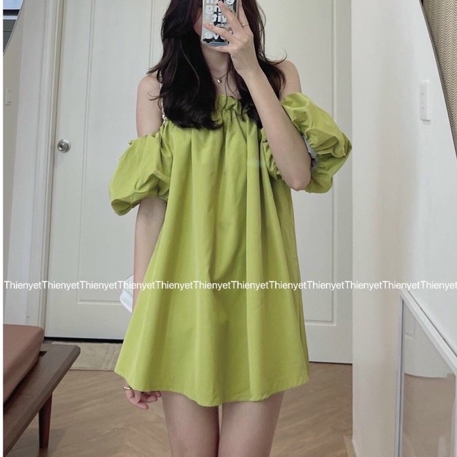 ÁO TRỄ BẸT VAI TAY PHỔNG BỒNG XINH ĐẸP ẢNH THẬT