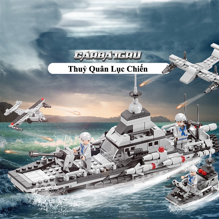 [FREESHIP❤️] Đồ Chơi Xếp Hình Chiến Hạm WARFARE 7 IN 1 xếp hình Chất Liệu Nhựa ABS An Toan Thân Thiện Cho Bé