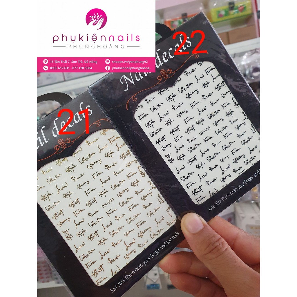 Nail Sticker Thương Hiệu Logo Nổi Tiếng- Dán Trang Trí - Nhiều Sticker Đẹp