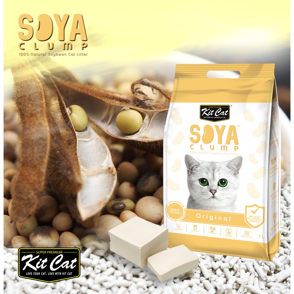 Cát vệ sinh cho mèo Kitcat Soya đậu nành hữu cơ 7l