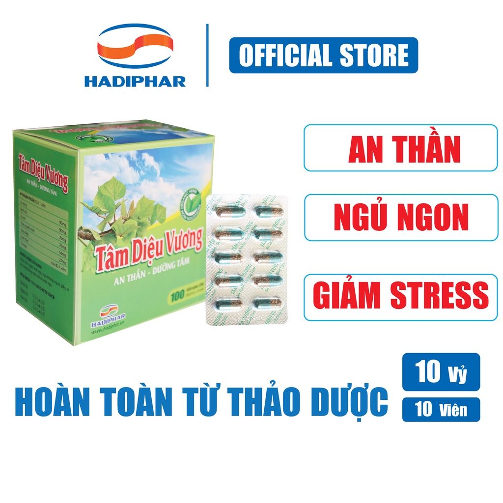 Viên uống ngủ ngon an thần giảm stress Tâm Diệu Vương (100 viên)