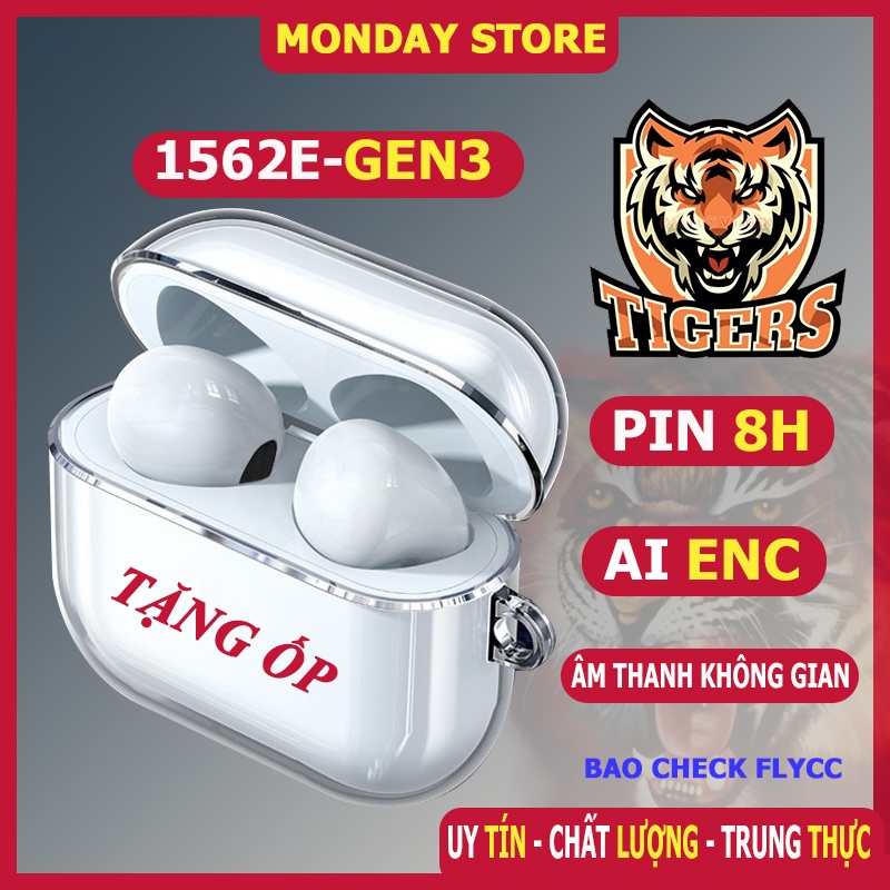 Tai Nghe Blutooth Hổ Vằn 1562E Gen 3 Dòng Tai Nghe Không Dây Cao Cấp Nhất Thế Hệ 3 Chip Louda Âm Thanh Không Gian Cực Đã