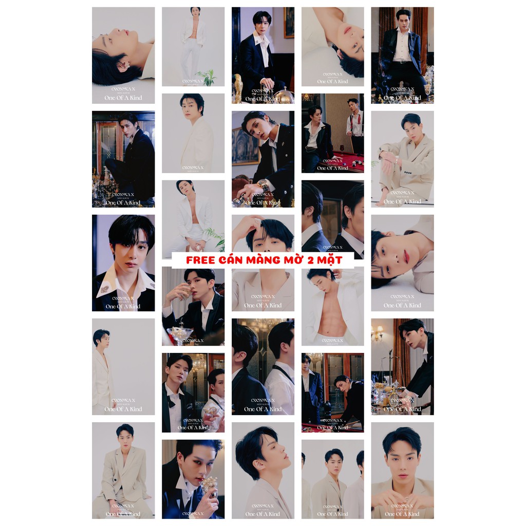 Lomo card 90 ảnh nhóm Monsta X - One Of A Kind có lẻ 3 set miễn phí cán màng