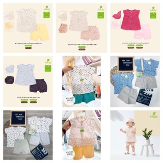 Bộ lullaby cộc tay vải thô mềm chính hãng