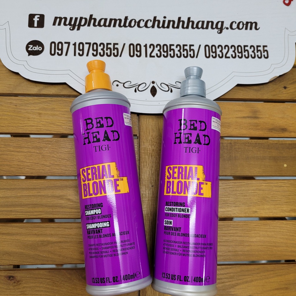 Dầu gội xả Tigi Bedhead dumb blonde dùng cho tóc tẩy hoặc gội tím khử vàng 400ml - 970ml
