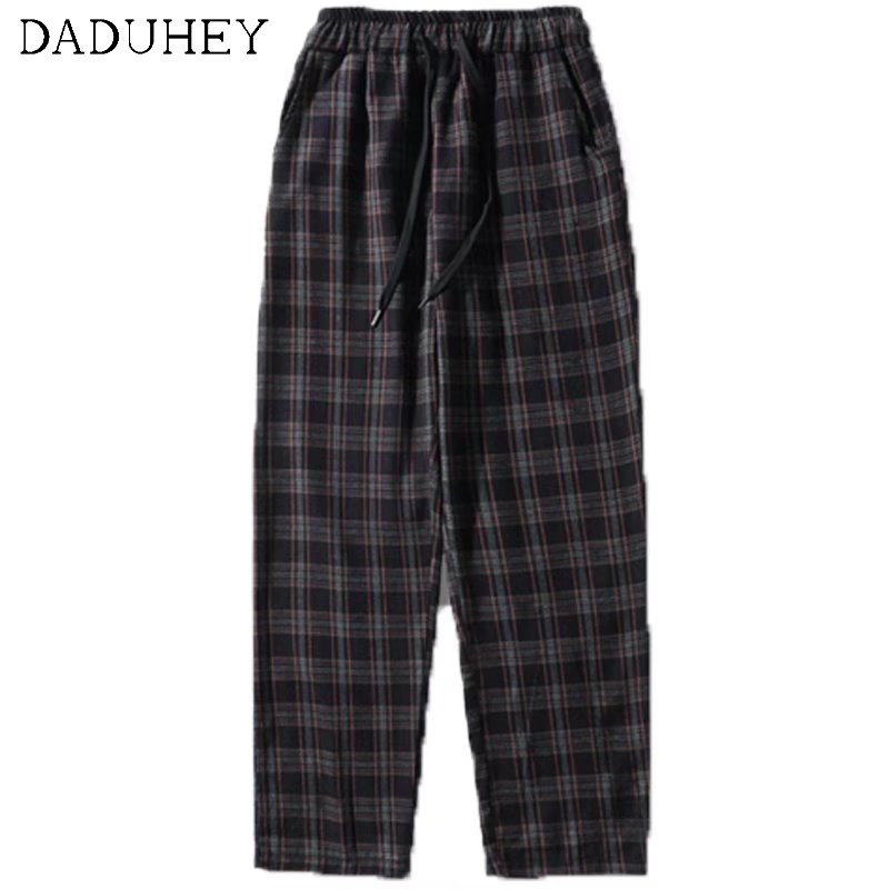 Quần âu DaDuHey mùa hè 2022 mới kẻ sọc ống rộng thời trang retro Hàn Quốc cho nữ