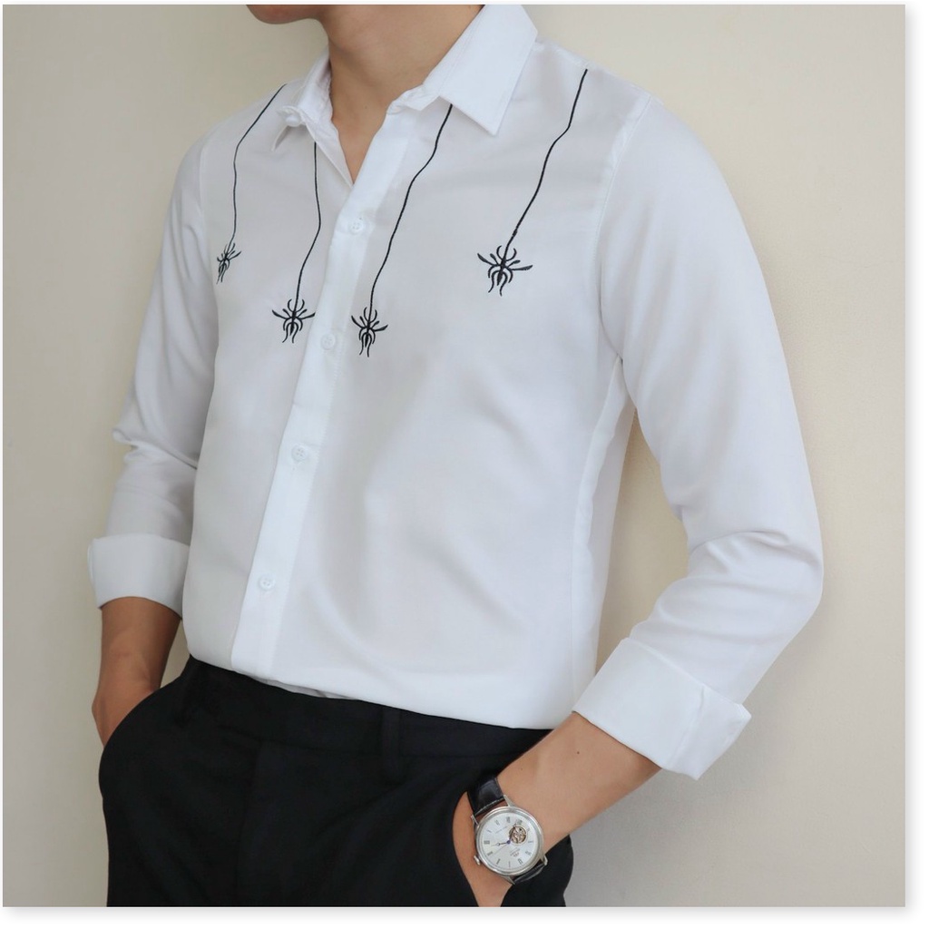 Áo sơ mi in thêu dài tay nam cực đẹp phong cách hàn quốc cho các bạn trẻ KOKO MI FASHION