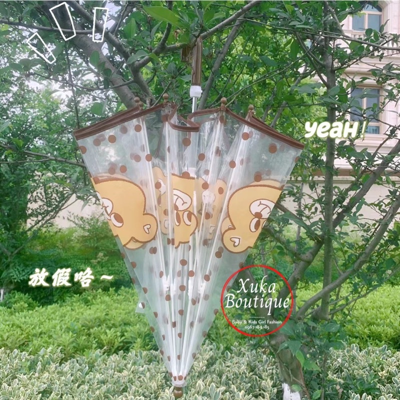 Ô Che Nắng Che Mưa Cho Bé style Hàn Quốc Ô dù trong suốt tay cầm dài