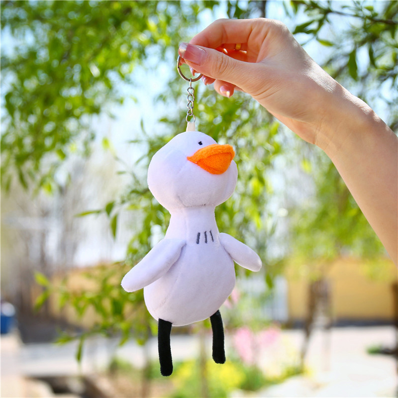 Móc Chìa Khóa Hình Chú Vịt Trắng Nhồi Bông Đáng Yêu
