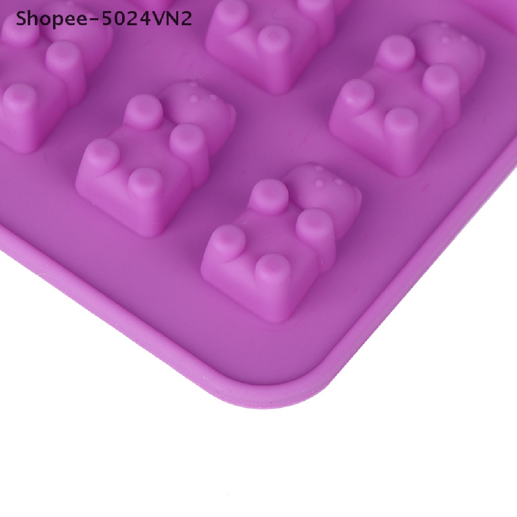 [&amp; Home &amp; living &amp;] Khuôn Silicone Làm Sô Cô La, Đá, Kẹo, Thạch Hình Gấu Gummy 53 Ngăn