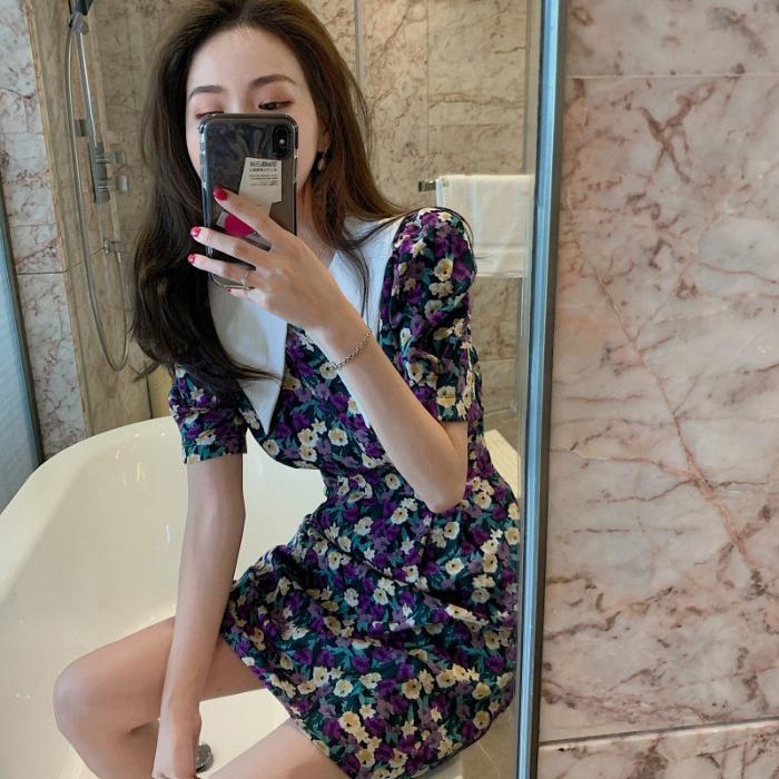 Đầm Hoa Tay Ngắn Thời Trang Dành Cho Nữ | BigBuy360 - bigbuy360.vn