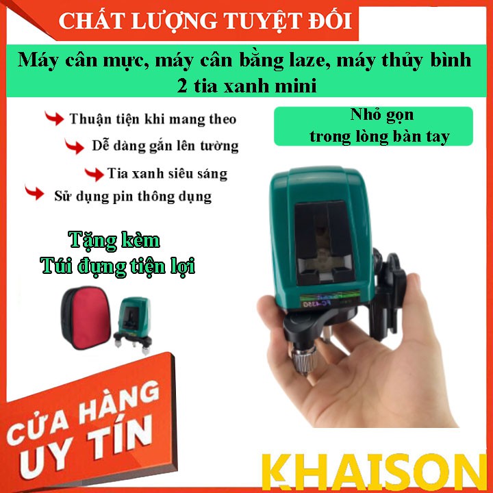 Máy cân mực, máy bắn cốt laser mini 2 tia xanh FC - 35G