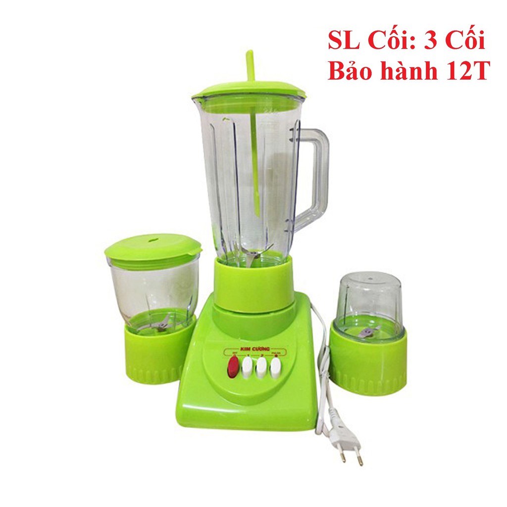 [Bảo hành 12 tháng]Máy xay sinh tố, xay tiêu, xay thịt, rau củ... 3 cối thủy tinh JipLai/Kim cuơng, 350W, màu ngẫ