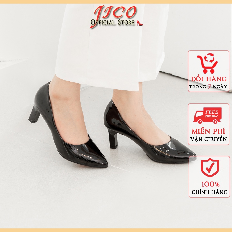 GIÀY CAO GÓT MŨI TRƠN MÀU ĐEN CAO 5 PHÂN -