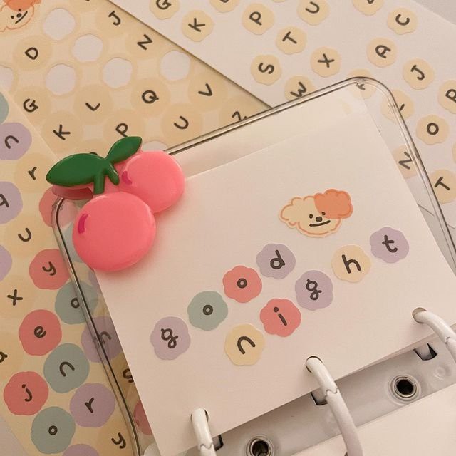 Sticker Giấy Bảng Chữ Cái Alphabet Dán Trang Trí Pastel Cloud Poodle